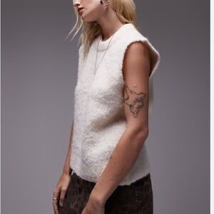Dear John Ivory Fuzzy Knit Sleeveless Top XS